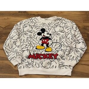 Disney  Mickey Mouse Sweatshirt Adult Med Chenille Patch 100th Anniversary NWOT